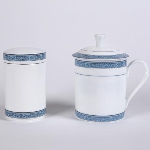 2头釉中和谐边式中国梦双层杯套组(和谐茶叶罐)